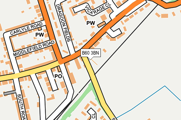 B60 3BN map - OS OpenMap – Local (Ordnance Survey)