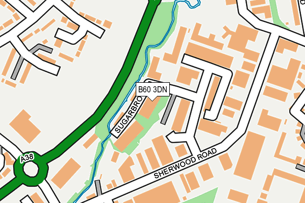 B60 3DN map - OS OpenMap – Local (Ordnance Survey)