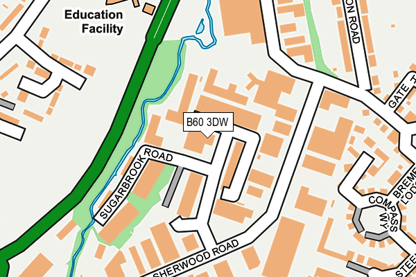 B60 3DW map - OS OpenMap – Local (Ordnance Survey)