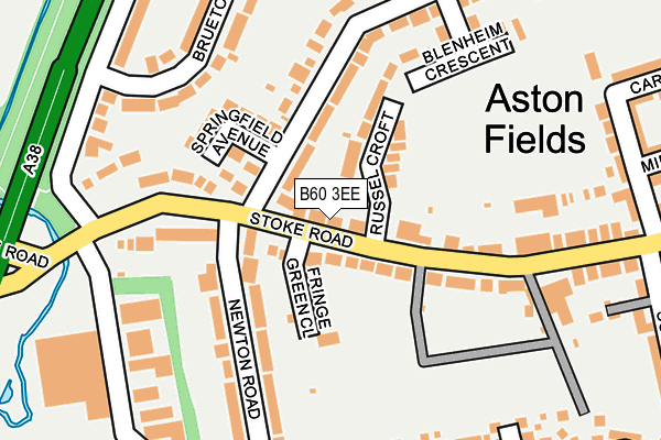 B60 3EE map - OS OpenMap – Local (Ordnance Survey)