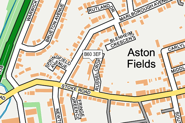 B60 3EF map - OS OpenMap – Local (Ordnance Survey)