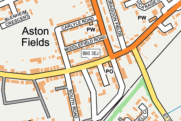 B60 3EJ map - OS OpenMap – Local (Ordnance Survey)