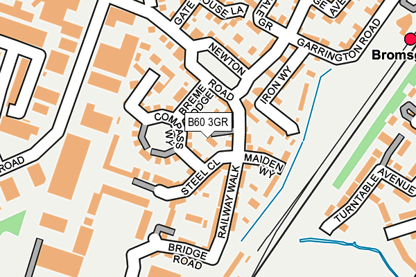 B60 3GR map - OS OpenMap – Local (Ordnance Survey)