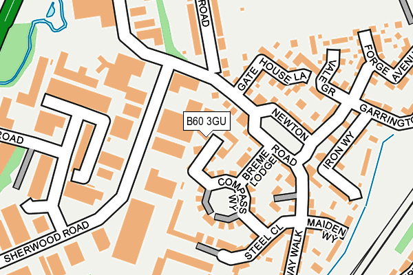 B60 3GU map - OS OpenMap – Local (Ordnance Survey)