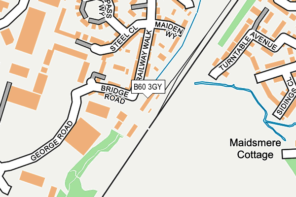 B60 3GY map - OS OpenMap – Local (Ordnance Survey)