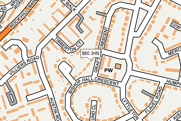 B60 3HN map - OS OpenMap – Local (Ordnance Survey)