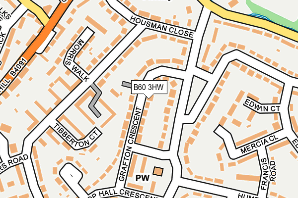 B60 3HW map - OS OpenMap – Local (Ordnance Survey)