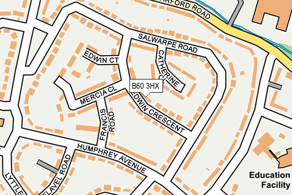 B60 3HX map - OS OpenMap – Local (Ordnance Survey)