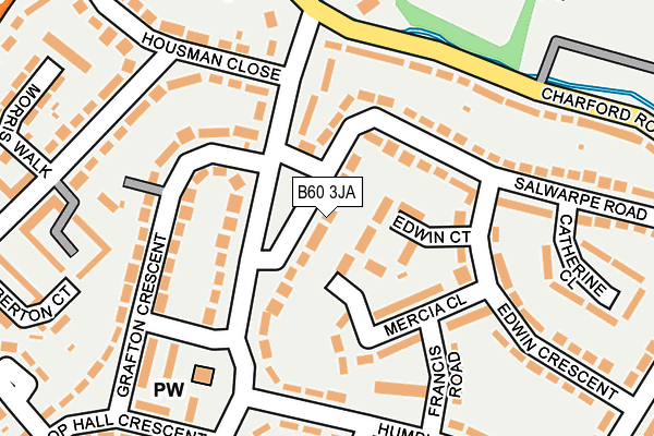 B60 3JA map - OS OpenMap – Local (Ordnance Survey)