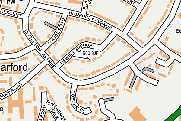 B60 3JF map - OS OpenMap – Local (Ordnance Survey)