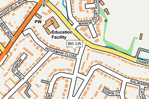 B60 3JN map - OS OpenMap – Local (Ordnance Survey)