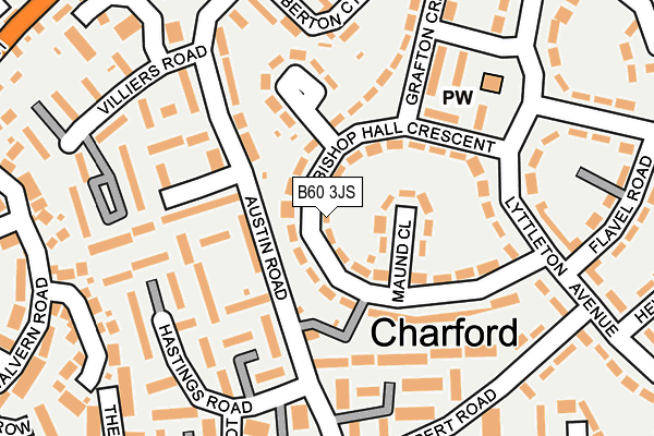 B60 3JS map - OS OpenMap – Local (Ordnance Survey)