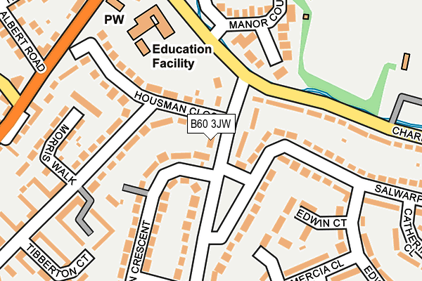 B60 3JW map - OS OpenMap – Local (Ordnance Survey)