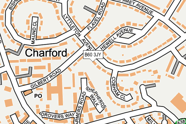 B60 3JY map - OS OpenMap – Local (Ordnance Survey)