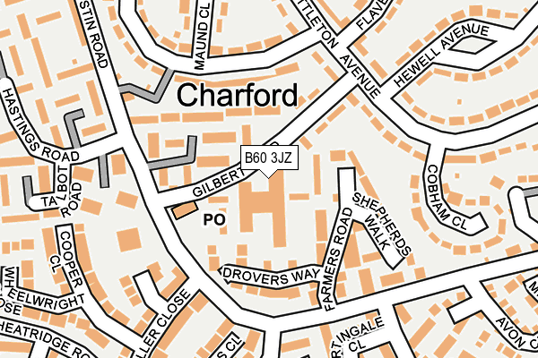 B60 3JZ map - OS OpenMap – Local (Ordnance Survey)