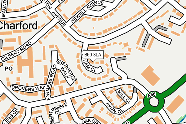 B60 3LA map - OS OpenMap – Local (Ordnance Survey)