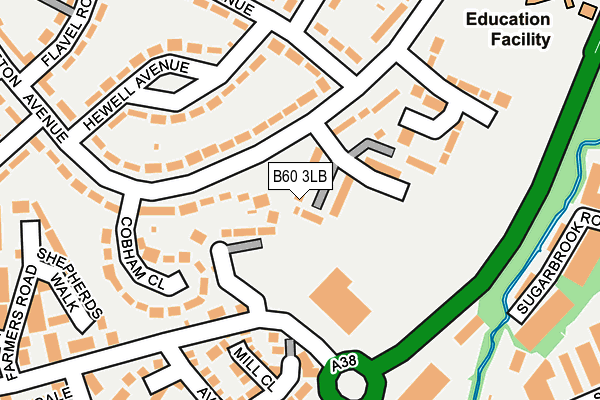 B60 3LB map - OS OpenMap – Local (Ordnance Survey)