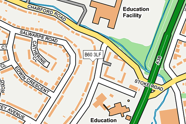 B60 3LF map - OS OpenMap – Local (Ordnance Survey)