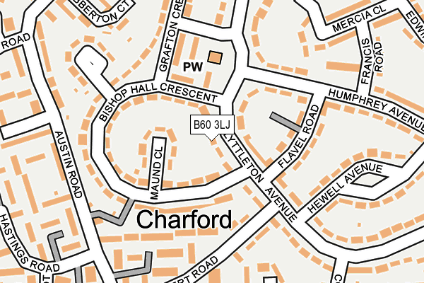 B60 3LJ map - OS OpenMap – Local (Ordnance Survey)