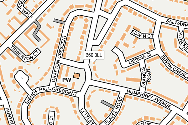B60 3LL map - OS OpenMap – Local (Ordnance Survey)