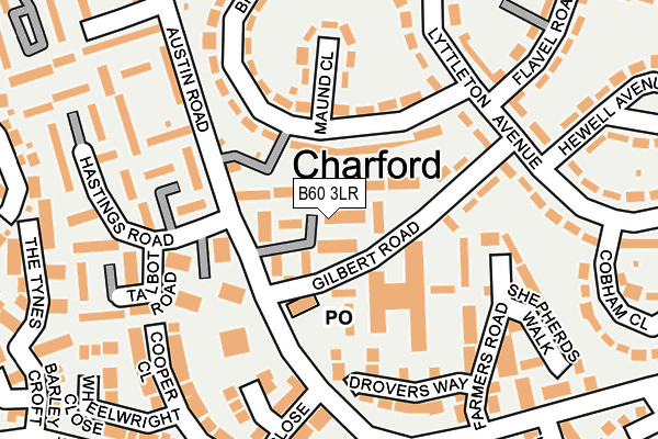 B60 3LR map - OS OpenMap – Local (Ordnance Survey)