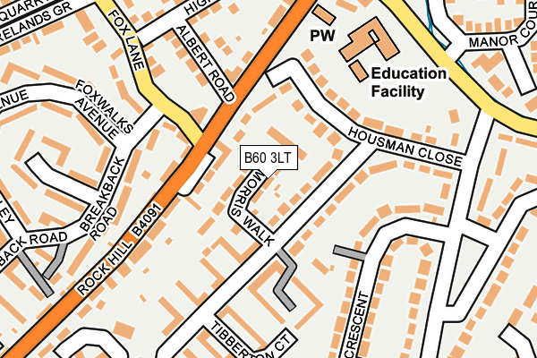 B60 3LT map - OS OpenMap – Local (Ordnance Survey)