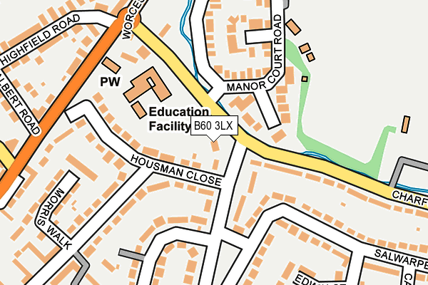 B60 3LX map - OS OpenMap – Local (Ordnance Survey)