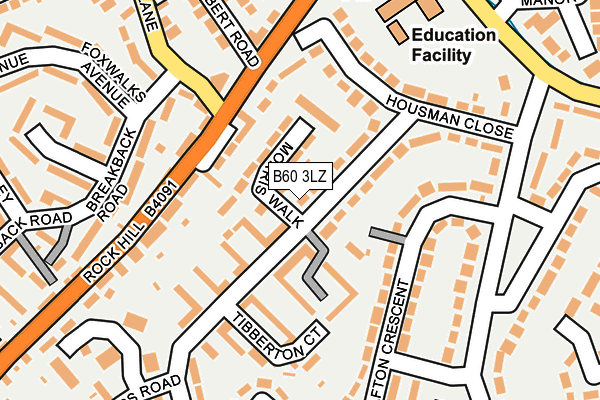 B60 3LZ map - OS OpenMap – Local (Ordnance Survey)