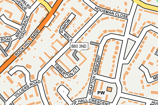 B60 3ND map - OS OpenMap – Local (Ordnance Survey)