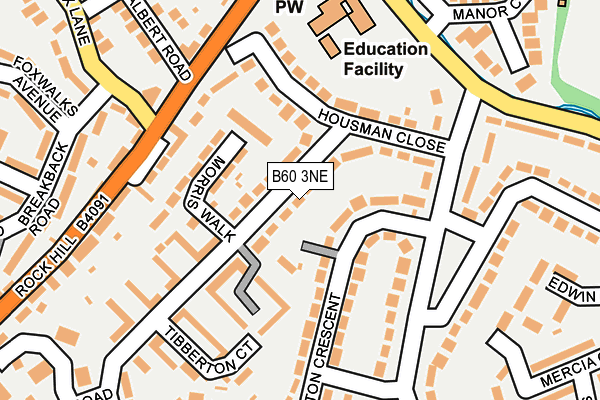 B60 3NE map - OS OpenMap – Local (Ordnance Survey)