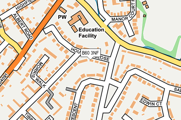 B60 3NF map - OS OpenMap – Local (Ordnance Survey)