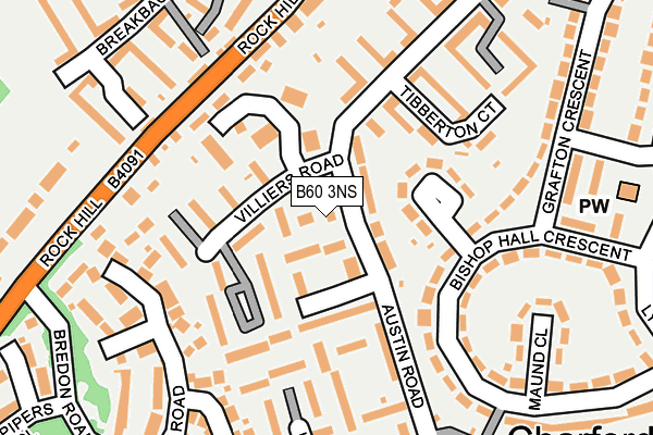 B60 3NS map - OS OpenMap – Local (Ordnance Survey)