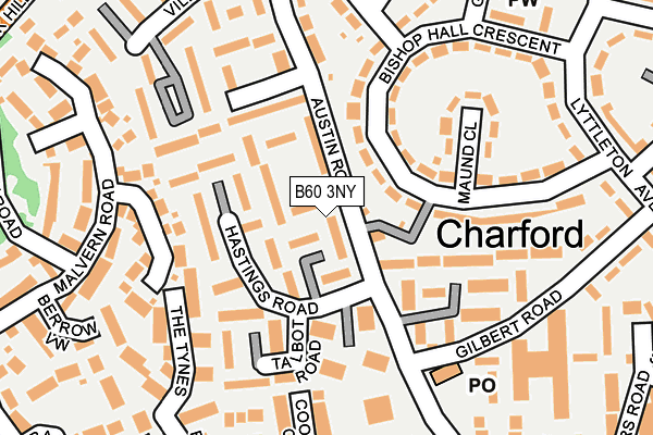 B60 3NY map - OS OpenMap – Local (Ordnance Survey)