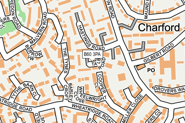 B60 3PA map - OS OpenMap – Local (Ordnance Survey)