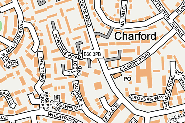 B60 3PB map - OS OpenMap – Local (Ordnance Survey)