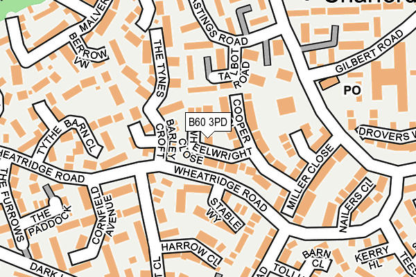 B60 3PD map - OS OpenMap – Local (Ordnance Survey)