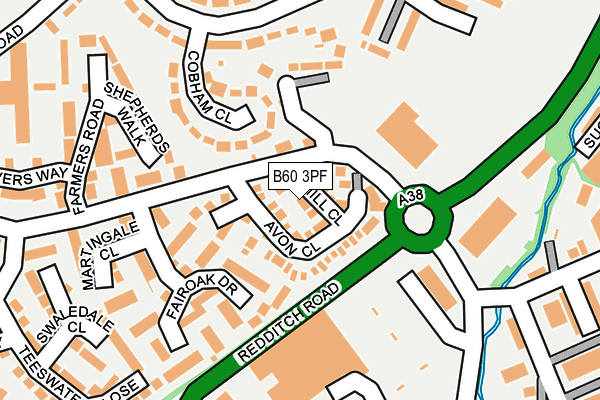 B60 3PF map - OS OpenMap – Local (Ordnance Survey)