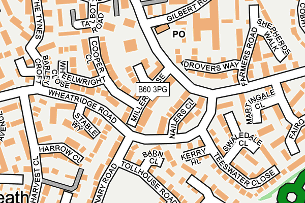 B60 3PG map - OS OpenMap – Local (Ordnance Survey)