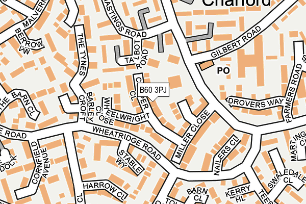 B60 3PJ map - OS OpenMap – Local (Ordnance Survey)