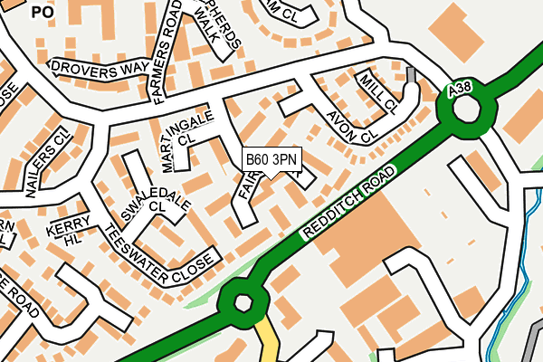 B60 3PN map - OS OpenMap – Local (Ordnance Survey)