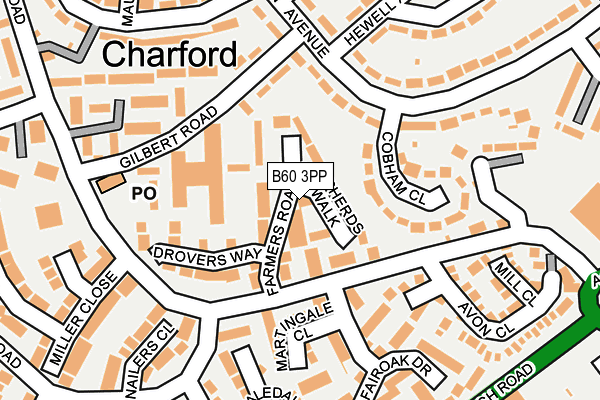 B60 3PP map - OS OpenMap – Local (Ordnance Survey)