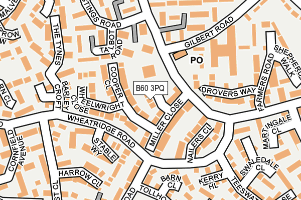 B60 3PQ map - OS OpenMap – Local (Ordnance Survey)