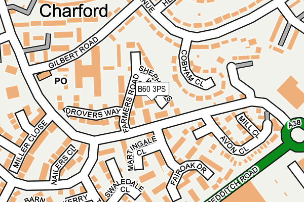 B60 3PS map - OS OpenMap – Local (Ordnance Survey)