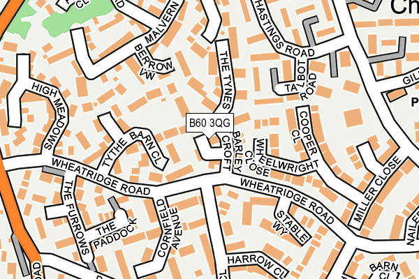 B60 3QG map - OS OpenMap – Local (Ordnance Survey)