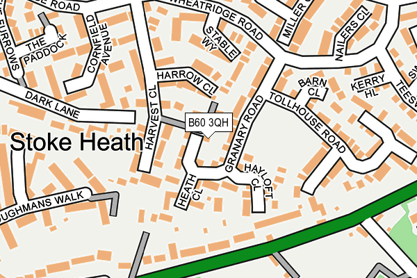 B60 3QH map - OS OpenMap – Local (Ordnance Survey)