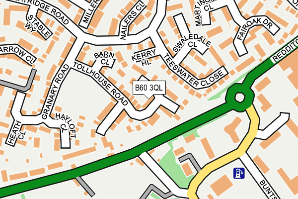 B60 3QL map - OS OpenMap – Local (Ordnance Survey)