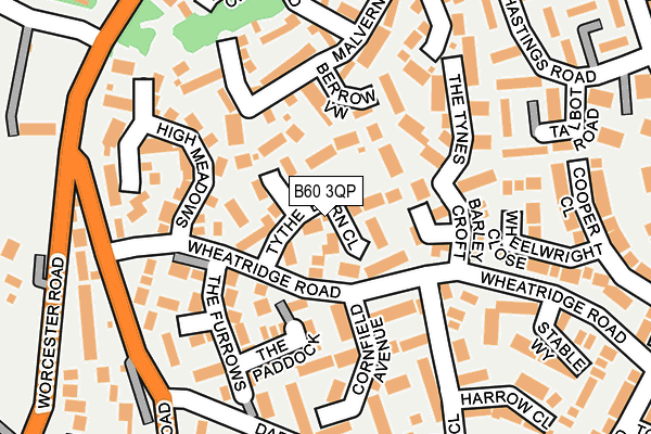 B60 3QP map - OS OpenMap – Local (Ordnance Survey)