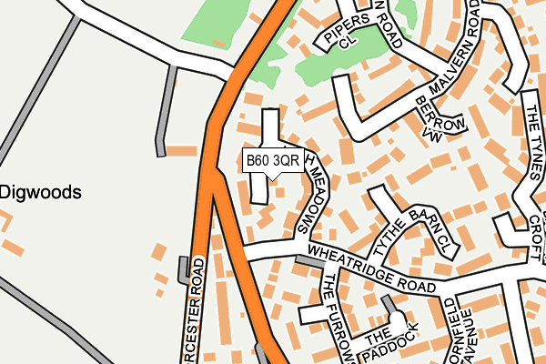 B60 3QR map - OS OpenMap – Local (Ordnance Survey)