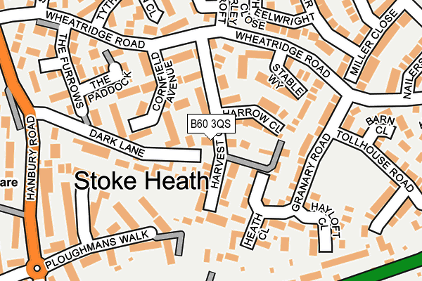 B60 3QS map - OS OpenMap – Local (Ordnance Survey)