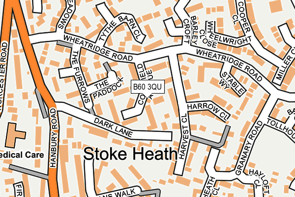 B60 3QU map - OS OpenMap – Local (Ordnance Survey)